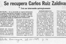 Se recupera Carlos Ruiz Zaldívar  [artículo].