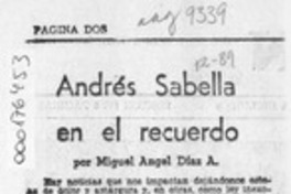 Andrés Sabella en el recuerdo