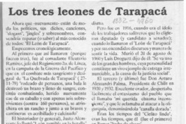 Los tres leones de Tarapacá  [artículo] Enrique Ugalde Santos.