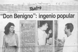 "Don Benigno", ingenio popular  [artículo] Carmen Mera O.