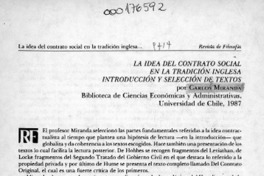 La idea del contrato social en la tradición inglesa  [artículo] Francisco Herrera J.
