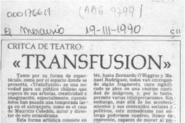 "Transfusión"  [artículo] Carola Oyarzún L.
