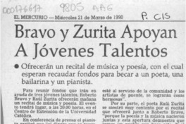 Bravo y Zurita apoyan a jóvenes talentos  [artículo].