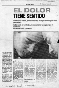 El dolor tiene sentido  [artículo] María Elena Fernández.