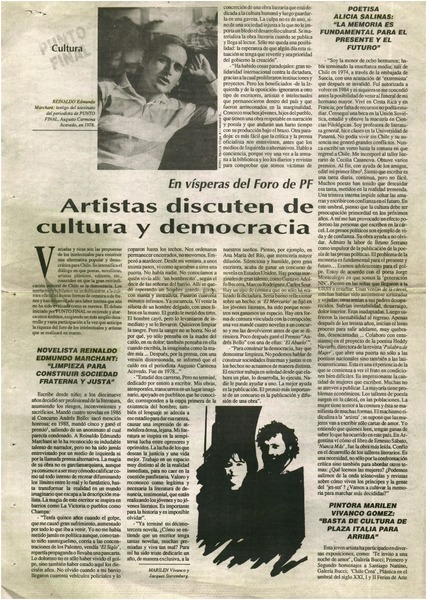 Artistas discuten de cultura y democracia