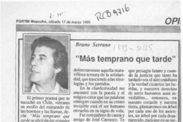 "Más temprano que tarde"  [artículo] Bruno Serrano.