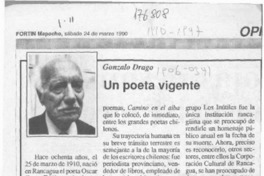 Un poeta vigente  [artículo] Gonzalo Drago.