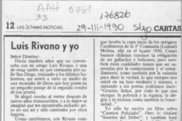 Luis Rivano y yo  [artículo] Mario Humberto Reyes Reyes.