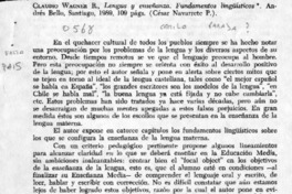 Lengua y enseñanza, fundamentos lingüísticos  [artículo] César Navarrete P.