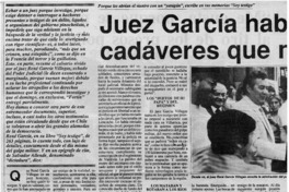 Juez García habla de los cadáveres que no flotaban