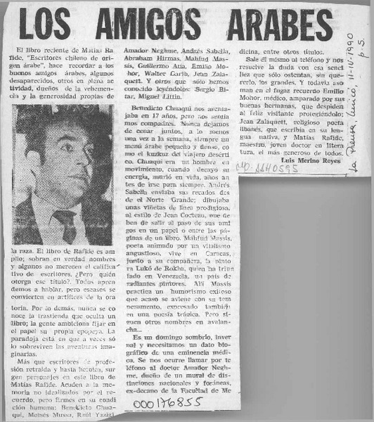 Los amigos árabes  [artículo] Luis Merino Reyes.