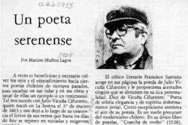 Un poeta serenense  [artículo] Marino Muñoz Lagos.