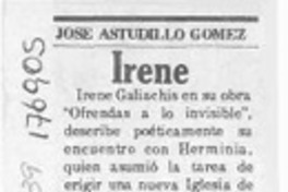 Irene  [artículo] José Astudillo Gómez.