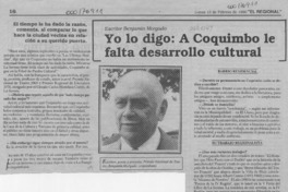 Yo lo digo, a Coquimbo le falta desarrollo cultural  [artículo].