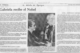 Gabriela recibe el Nobel  [artículo] Juan J. Rodríguez Contreras.