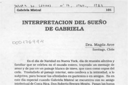 Interpretación del sueño de Gabriela  [artículo] Magda Arce.