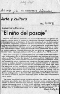 "El niño del pasaje"  [artículo] Alberto Arraño.