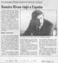 Ramiro Rivas viajó a España  [artículo].