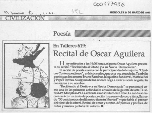 Recital de Oscar Aguilera  [artículo].