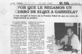 Por qué le negamos un cerro de Elqui a Gabriela?  [artículo] Yair J. Carvajal.