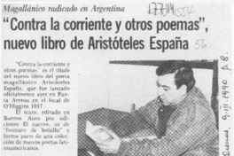 "Contra la corriente y otros poemas", nuevo libro de Aristóteles España  [artículo].