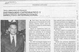 Distinguido catedrático y directivo internacional  [artículo].