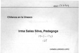 Irma Salas Silva, pedagoga  [artículo] Carmen Lorenzo López.