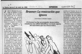 Brunner, la renovación que ignora  [artículo] Antonio Cortés Terzi.