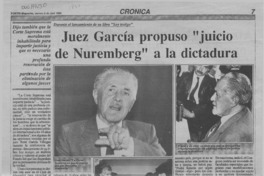 Juez García propuso "juicio de Nuremberg" a la dictadura  [artículo].
