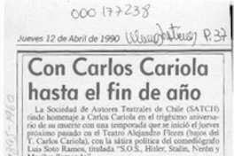 Con Carlos Cariola hasta el fin de año  [artículo] Wilfredo Mayorga.