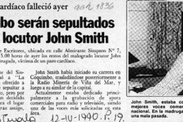 En Coquimbo serán sepultados restos de locutor John Smith  [artículo].