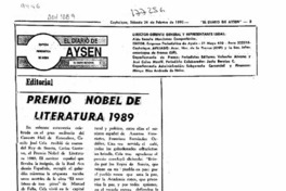 Premio Nobel de Literatura 1989  [artículo].