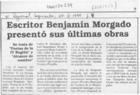 Escritor Benjamín Morgado presentó sus últimas obras  [artículo].