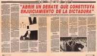 "Abrir un debate que constituya enjuiciamiento de la dictadura"