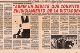 "Abrir un debate que constituya enjuiciamiento de la dictadura"