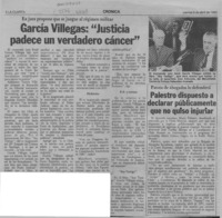 García Villegas, "Justicia padece un verdadero cáncer"  [artículo].