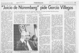 "Juicio de Nüremberg" pide García Villegas  [artículo].