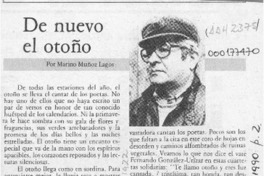 De nuevo el otoño  [artículo] Marino Muñoz Lagos.
