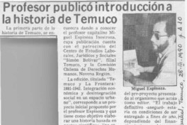 Profesor publicó introducción a la historia de Temuco  [artículo].