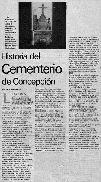 Historia del cementerio de Concepción