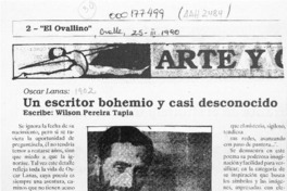 Un escritor bohemio y casi desconocido  [artículo] Wilson Pereira Tapia.