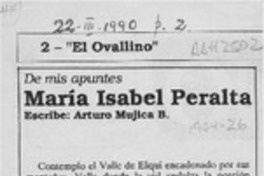 María Isabel Peralta  [artículo] Arturo Mujica B.