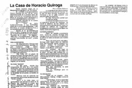 La casa de Horacio Quiroga  [artículo] J. Alberto Galeano.