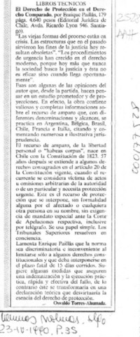 El derecho de protección en el Derecho Comparado  [artículo] Osvaldo Torres-Ahumada.
