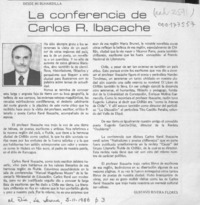 La conferencia de Carlos R. Ibacache  [artículo] Gustavo Rivera Flores.