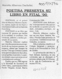 Poetisa presenta su libro en Fital '90  [artículo].