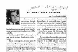 El cuento para Cortázar  [artículo] Juan Carlos González Colville.