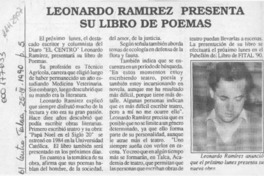 Leonardo Ramírez presenta su libro de poemas