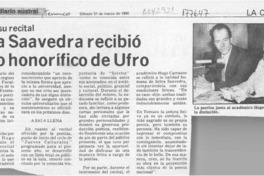 Selva Saavedra recibió título honorífico de Ufro  [artículo].
