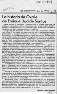 La historia de Ovalle, de Enrique Ugalde Santos  [artículo] Germán López Droguett.